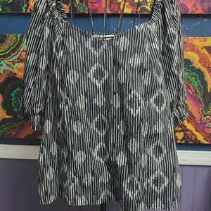 A.N.A ~ Sz XLarge ~ Black & White Diamond Print Shirt ~ Excellent Condition